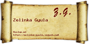 Zelinka Gyula névjegykártya
